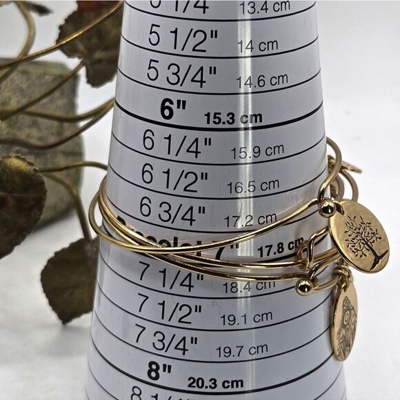 "5/$25" Set Of 3 Goldtone Inspirational Charm Bangle Bracelets - Picture 7 of 7
